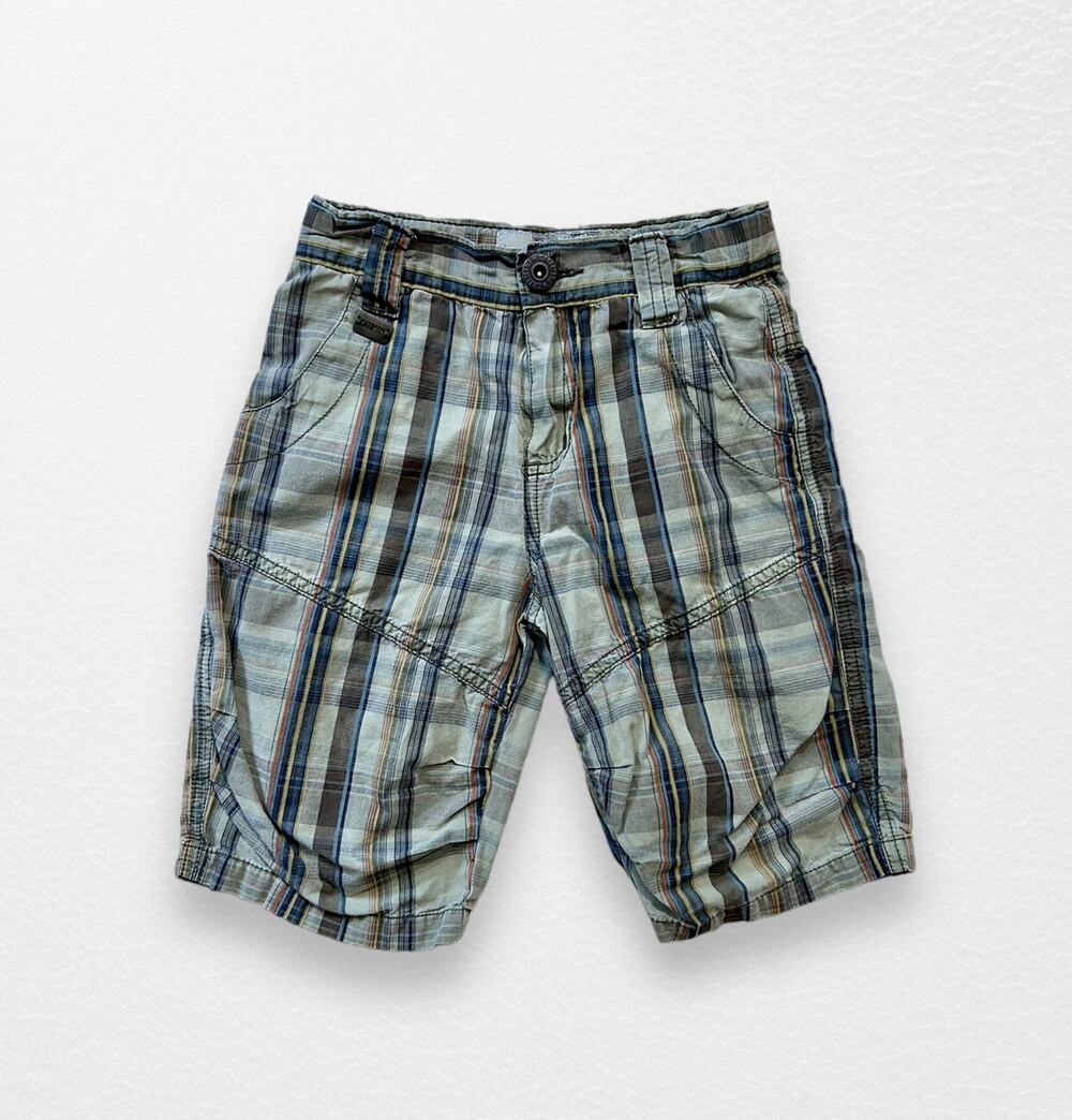 Catimini Olive Plaid Baggy Shorts, Size 4